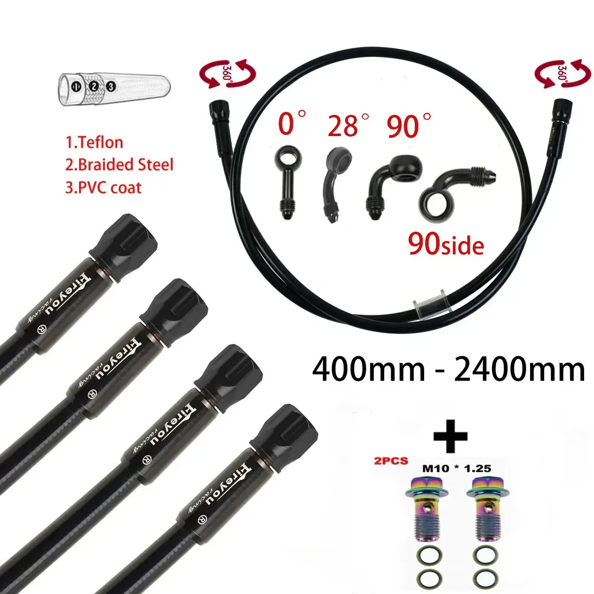 Motorcycle Brake Cable - AN3 Tubo freno intrecciato Moto Tubo