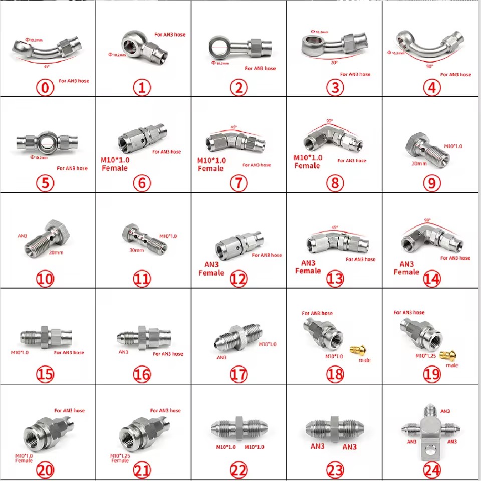 Brake Line Motorcycle - 01PC AN3 AN4 Tubo Flessibile Idraulico