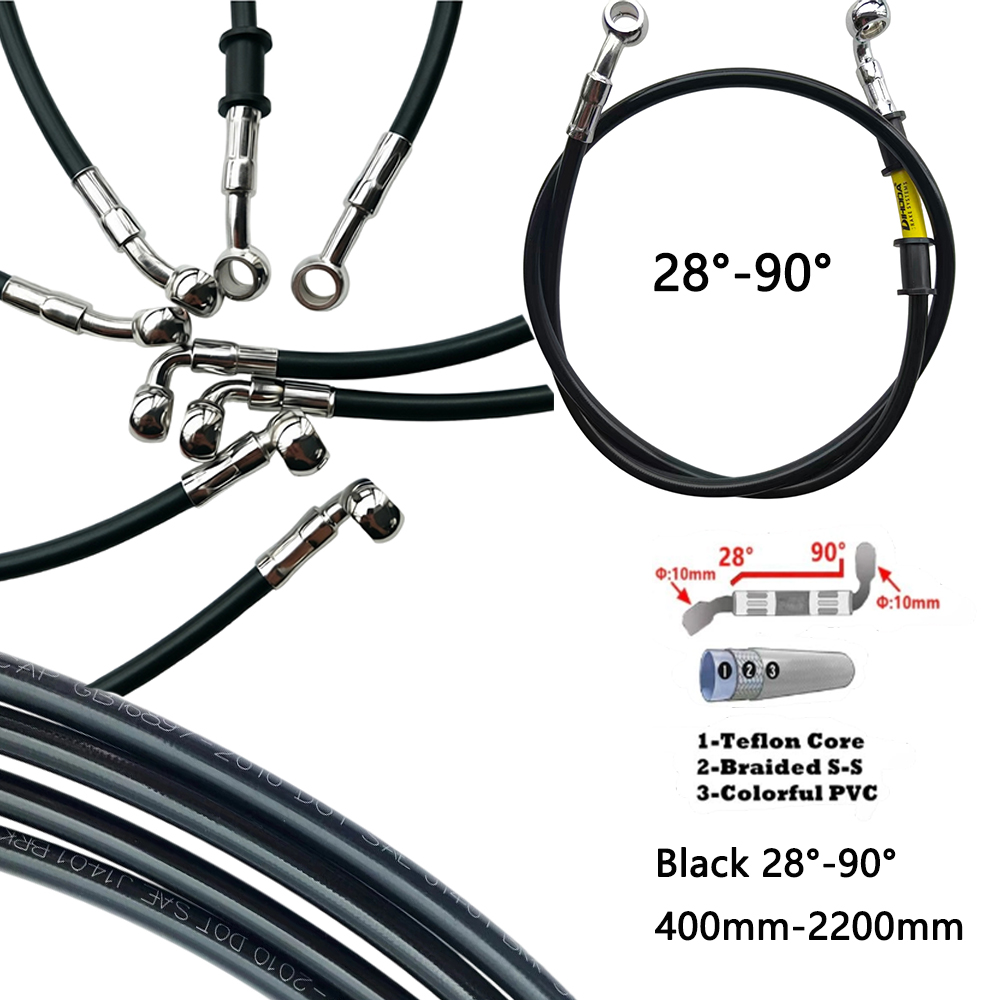 Nero 28 ° -90 °   Tubo Freno I - Brake Line Motorcycle recensione e prezzo